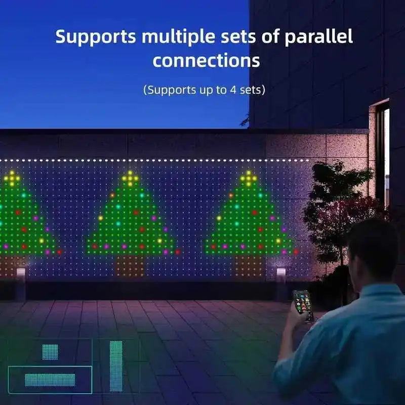 400 LED Smart Curtain Lights String Lights with Smart App Remote Control Music Sync Christmas Curtain String Outdoor Fairy Light