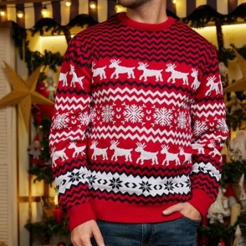 2025 Christmas Sweaters Women Men Boys Girls Matching Outfits Couples Kids Casual Knitwear Long Sleeve Jumpers Xmas Family Look