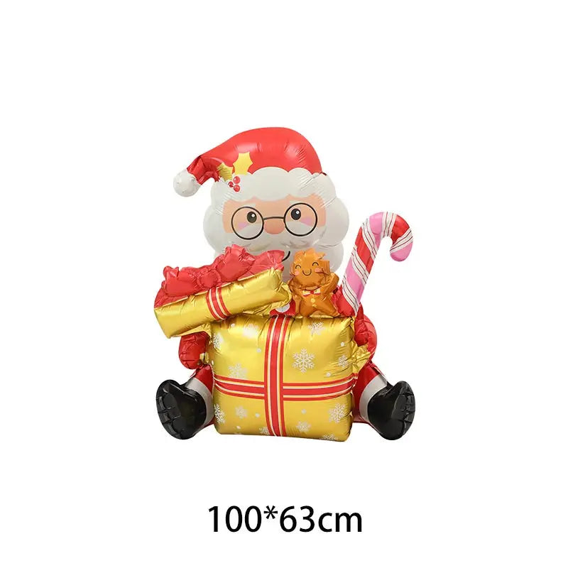 2025 Christmas Ballons Decoration Merry Christmas Candy Cane Foil Balloon Snowman Santa Claus New Year Xmas Party Decor Supplies