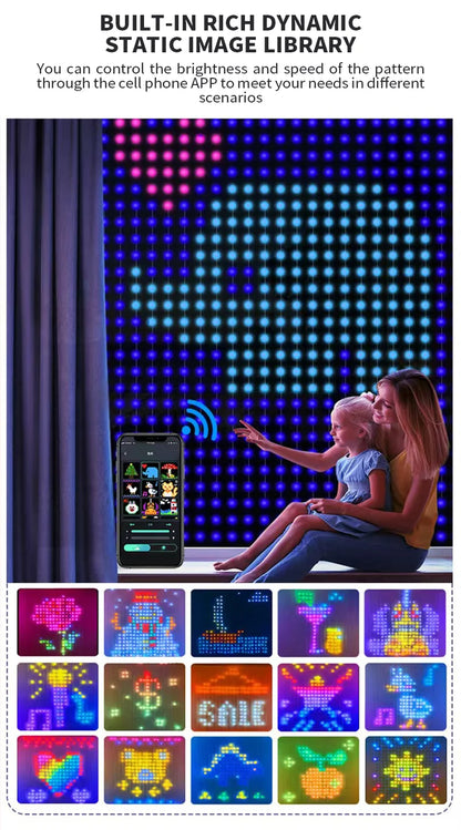 400 LED Smart Curtain Lights String Lights with Smart App Remote Control Music Sync Christmas Curtain String Outdoor Fairy Light