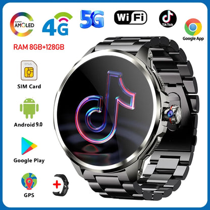5G/4G Full Netcom 8GB+128GB RAM Smart Watch 1.95 inch 720*720 AMOLED 2100mah Battery 900W Camera GPS WIFI Google APPS Smartwatch