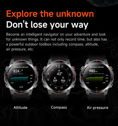 2025 New Professional GPS Sports Smart Watch Outdoor RIDE Run GPS track Swim Watchs Compass Altimeter 3ATM Sports Bracelets Men