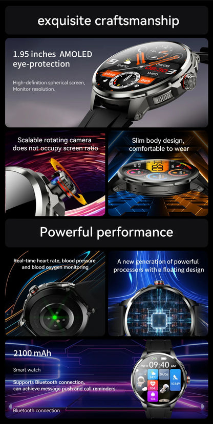 5G/4G Full Netcom 8GB+128GB RAM Smart Watch 1.95 inch 720*720 AMOLED 2100mah Battery 900W Camera GPS WIFI Google APPS Smartwatch