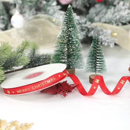 5M Christmas Ribbon Printed Christmas Polyester Ribbon For Handmade Design Christmas Decoration Navidad 2026 DIY Gift Box Packin