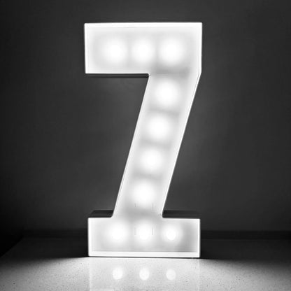 1Pc 73cm/28.7inch Light Up Digital Marquee Frame White Lights KT Board Number 0-9 Plug-in KT Board With Bracket Party Decorative