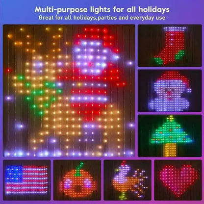 400 LED Smart Curtain Lights String Lights with Smart App Remote Control Music Sync Christmas Curtain String Outdoor Fairy Light