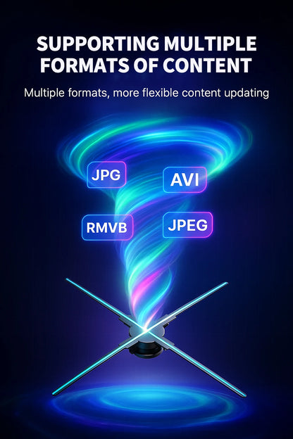 3D Hologram Fan 20.4" 22" 23.6" LED Holographic Display High Brightness Advertising Projector for Store Exhibition