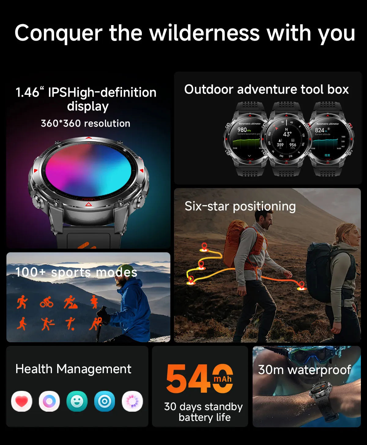 2025 New Professional GPS Sports Smart Watch Outdoor RIDE Run GPS track Swim Watchs Compass Altimeter 3ATM Sports Bracelets Men